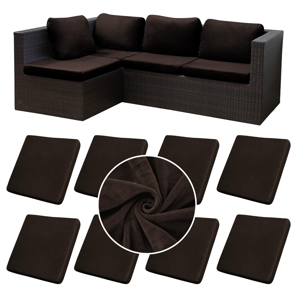 8 Piece Outdoor Cushion Covers, Patio Sofa Cushion Covers, Stretch Fit