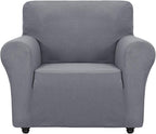 ZNSAYOTX Super Stretch Chair Slipcover Universal Sofa Chair Covers for Living Room Dogs Pet Furniture Protector Spandex Armchair Slipcovers with Anti Slip Foam Sticks (Light Grey, Chair)