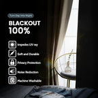 SimpleHome Beige 100% Blackout Curtains Room Darkening Living Room 36 Inch