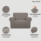 Easy-Going Stretch Oversized Chair Slipcover with Arm Washable Taupe