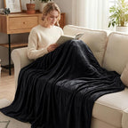 Exclusivo Mezcla Fleece Blanket King Size for Bed, Super Soft and Warm, All Season, Cozy, Plush, Lightweight, 90x104 Inches, Black
