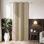 Joydeco Blackout Door Curtain for Doorway Privacy 80 Inches Long, Grommet Closet Curtain for Open Closet, Room Divider for Bedroom Living Room (Light Beige, 32Wx80L, 1 Panel)