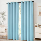 Yakamok Room Darkening Curtains 52x72 inch Length Sky Blue-Living Room