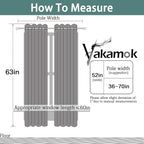 Yakamok Thermal Insulated Grommet Blackout Draperies/Drapes for Bedroom Window,Room Darkening Curtain Panels (2 Panels, W52 x L63 -Inch,Cream Beige)