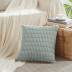 Fancy Homi 4 Packs Decorative Throw Pillow Covers for Living Room Couch Bed, Modern Farmhouse Boho Home Décor Accent Cushion Case, 18" x 18", Grey Blue