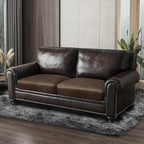 Leather Look Couch Cushion Covers Sofa Seat Slipcovers Sets Couches Furniture Protector for Sectional Armchair Loveseat Pets Kids Stretch Spandex Fabric (2 Cushion Loveseat, Brown)