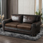 ANARACHON Leather Look Couch Cushion Covers Sofa Seat Slipcovers Sets Couches Furniture Protector for Sectional Armchair Loveseat Pets Kids Stretch Spandex Fabric (2 Cushion Loveseat, Brown)