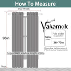 Yakamok 96 inch Long Solid Blackout Curtains with Grommet, Room Darkening Thermal Insulated Window Drapes for Bedroom (52x96 Inch, Coral Orange, 2 Panels)