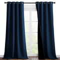 NICETOWN Moroccan Blue Full Shade Curtain Panels, Pair of Thermal Insulated & Energy Efficiency Blackout Drapes for Living Room Windows, Lined Silky Performance Window Dressing (46" Wide x 90" Long)