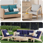 8Pcs Stretch Patio Cushion Covers, Outdoor Couch & Sofa Replacement Slipcovers for Patio Furniture Cushion Covers, Washable Reusable Furniture Protector