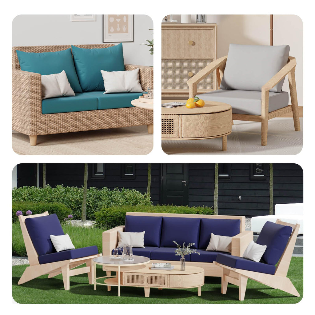 8Pcs Outdoor Cushion Covers, Stretch Patio Furniture Couch Chair Slipcovers