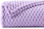BEDELITE Fleece Blanket - 3D Jacquard Decorative Lavender Throw Blankets for Couch & Bed, Soft and Cozy Warm Plush Fluffy Blanket All Seasons Suitable, 50x70Inches