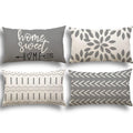 YCOLL Lumbar Pillow Covers 12x20 Set of 4, Modern Sofa Throw Pillow Cover, Decorative Outdoor Linen Fabric Pillow Case for Couch Bed Car，Gray