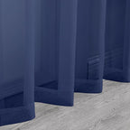 Chyhomenyc Sheer Royal Blue Curtains 90 inches Long 2 Panels, Light Filtering Soft Airy Solid Elegant Voile Window Treatment Drapes for Bedroom Living Room Wedding Party Decor, 42 Wx90 L Inches