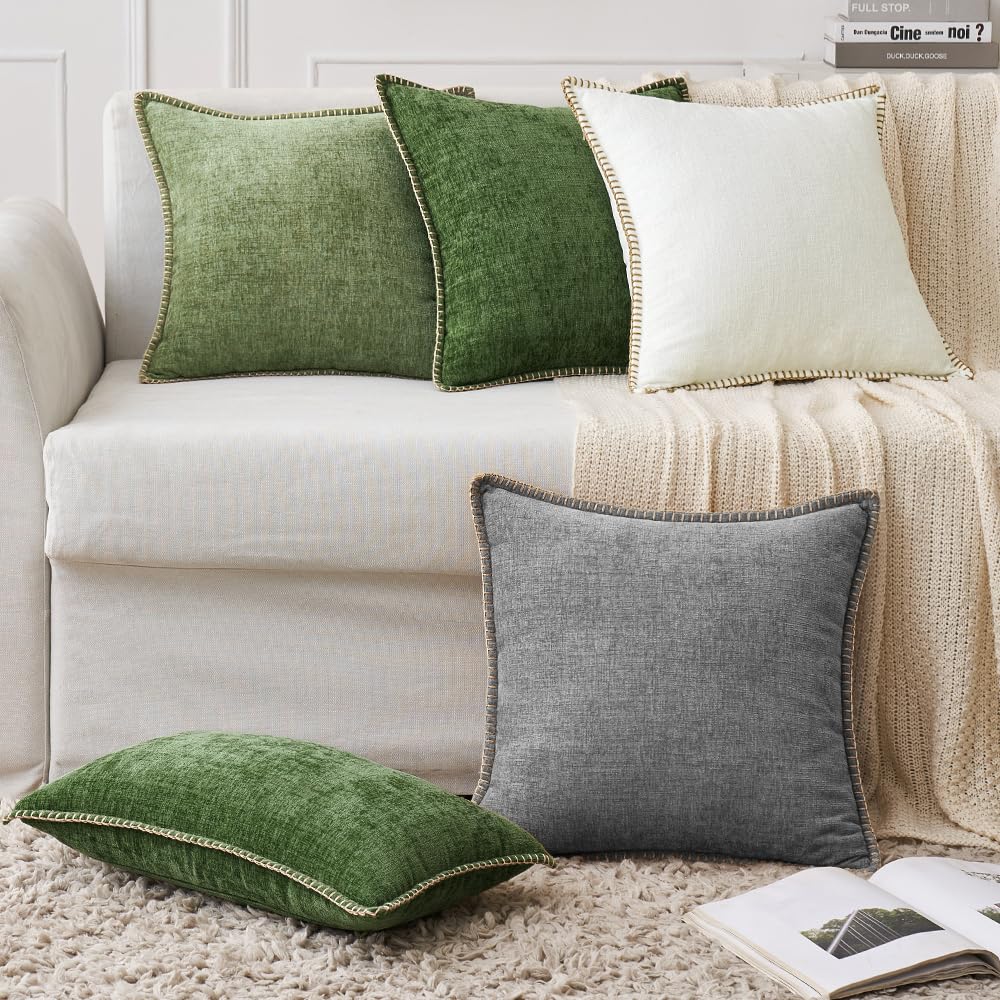 MIULEE Decorative Euro Sham Pillow Covers 24x24 Inch Dark Gray 2 Pack