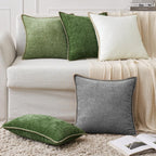 MIULEE Decorative Euro Sham Pillow Covers 24x24 Inch Dark Gray 2 Pack