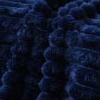 Navy Blue Fleece Throw Blanket 50”×60” for Couch Sofa Bed,Super Soft Cozy Plush Microfiber Flannel Blanket with Stripes Design Lightweight for Adults,Woman,Girls