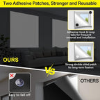 FADOTY Blackout Curtains for Bedroom, Portable 100% Black Out Window Cover Film, Cuttable Blackout Shades Fabric Sheet, No Drill Window Blinds, Sun Heat Light Blocker for Travel Media Dorm, 57'' W