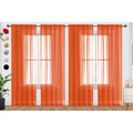 SpaceDresser Burnt Orange Sheer Curtains 4 Panels Rod Pocket Semi-Sheer Curtain 84 Inches Long Light Filtering Voile Window Drapes for Bedroom Living Room Kitchen, Each 52W x 84L