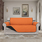 Easy-Going Reversible Couch Cover, 2 Cushion Sofa, Orange/Black