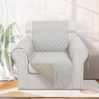 Recliner Chair Covers Reversible Sofa Cover Couch Cover for Pets Lazy Boy Furniture Protector(23''Chair,Light Grey/Beige)