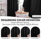Deconovo Short Blackout Curtains for Small Windows Thermal Insulated Rod Pocket and Back Tab Curtains 42Wx45L Inch Black 2 Panels