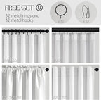Beige White Linen blackout curtains 84 inch long 2 Panels 100% Black out Linen texture Curtain ivory Window Drapes with Back Tab Rod Pocket Sun Blocking Noise Insulated Curtain for Bedroom Living Room