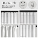 96 inch long Linen blackout curtains 2 Panels 100% Black out Linen texture Curtains ivory white Window Drapes with Back Tab Rod Pocket Mordern vintage Curtains Panel for Bedroom Living Room 8FT
