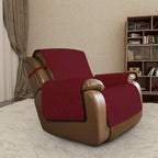 Easy-Going Oversized Recliner Cover Reversible Couch Cover Sofa Cover for Living Room Water Resistant Furniture Protector with Elastic Straps for Pets Kids (Oversized Recliner, Christmas Red/Ivory)