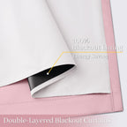 Yakamok Pink 100% Blackout Curtains 63 Inches Long for Bedroom 40" Wide