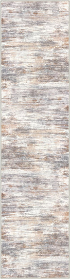 KOZYFLY Modern Abstract Hallway Runner Rug, 2x8 Kitchen Rugs Non-Slip Washable Soft Striped Kitchen Runner Rugs, Print Multi Grey/Orange Carpet Runner for Entryway Bathroom