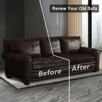 ANARACHON Leather Look Couch Cushion Covers Sofa Seat Slipcovers Sets Couches Furniture Protector for Sectional Armchair Loveseat Pets Kids Stretch Spandex Fabric (1 Cushion XL Sofa, Chocolate)