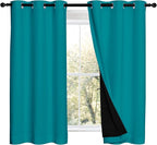NICETOWN 100% Blackout Curtains 54 inches Long, Double-Deck Completely Blackout Window Treatment Thermal Insulated Lined Drapes for Small Window (Peacock Teal, 1 Pair, 42 inches Width Each Panel)