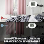 BGment Room Darkening Curtains 45 Inches Long - Grommet Thermal Insulated Drapes Window Treatment Curtains for Bedroom, 2 Panels, 52 x 45 Inch, Baby Pink
