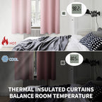 BGment Pink Room Darkening Curtains 72 Inch for Bedroom - 2 Panels