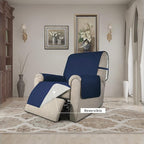 Easy-Going Recliner Chair Slipcover Reversible Sofa Cover Water Resistant Couch Cover Furniture Protector with Elastic Straps for Pets Dog (Recliner 22 inch, Navy/Ivory)