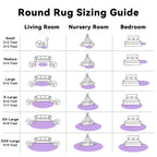 OLANLY Purple Round Rugs for Bedroom - Machine Washable, 2 ft Circle Area Rugs for Living Room, Soft and Fluffy Shaggy Carpet for Teen Girls and Boys, Nursery Rooms, Dorms, Home Decor Aesthetic