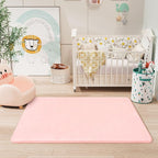 Amearea Modern Washable Runner Rugs, 2x4 Feet Pink Bedroom Runner Rug, Small Area Rugs for Bedroom Living Room, Non Slip Memory Foam Rug for Hallway Entryway Kids Boys Girls Room Laundry Room