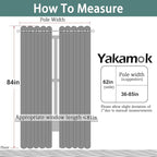 Yakamok Light Blocking Window Blackout Curtains Thermal Insulated Room Darkening Drapes for Bedroom,Solid Grommet Top Window Panels, 62x84 Inch, Pink, One Pair