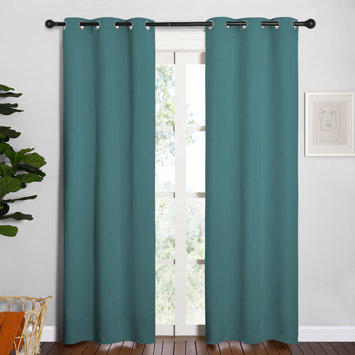 NICETOWN Blackout Draperies Curtains, 1 Pair, 34 x 84-inch, Lavender Pink