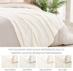 Exclusivo Mezcla Fleece King Blanket for Bed, Extra Large Fuzzy Ivory Bed Blankets, Soft Cozy Plush Sofa Throws for All Seasons, 90x104 Inches