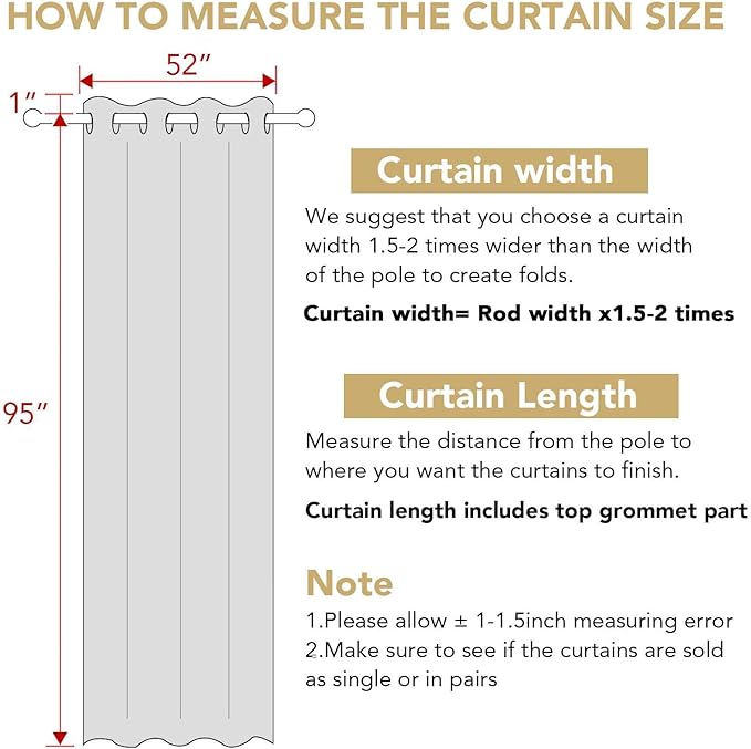 H.VERSAILTEX Living Room Linen Curtains Home Decorative Nickel Grommet Curtains Privacy Added Energy Saving Light Filtering Window Treatments Panels for Bedroom, Heather Black, 2 Panels, 52 x 96 Inch