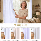 H.VERSAILTEX Living Room Linen Semi Sheer Curtains Nickel Grommet Curtains Privacy Added Energy Saving Light Filtering Window Treatments Draperies for Bedroom, Bright White, 2 Panels, 52 x 84 - Inch