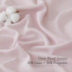 NICETOWN Blush Pink Linen Curtains for Kitchen, Thick Flax Small Window Treatments Semi Sheer Privacy Assured with Light Through for Cafe/Bathroom, W42 x L96, 2 Panels