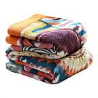 MSGKV Boho Throw Blanket 50"x60" Cotton Throw for Couch Sofa, Floral Quilt