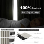 Topfinel 92 Inch Linen 100% Blackout Curtains 2 Panels for Living Room Bedroom Thermal Insulated Total Black Out Linen Drapes with Back Tab Room Darkening Flax Grey Window Curtains 92 inches Long