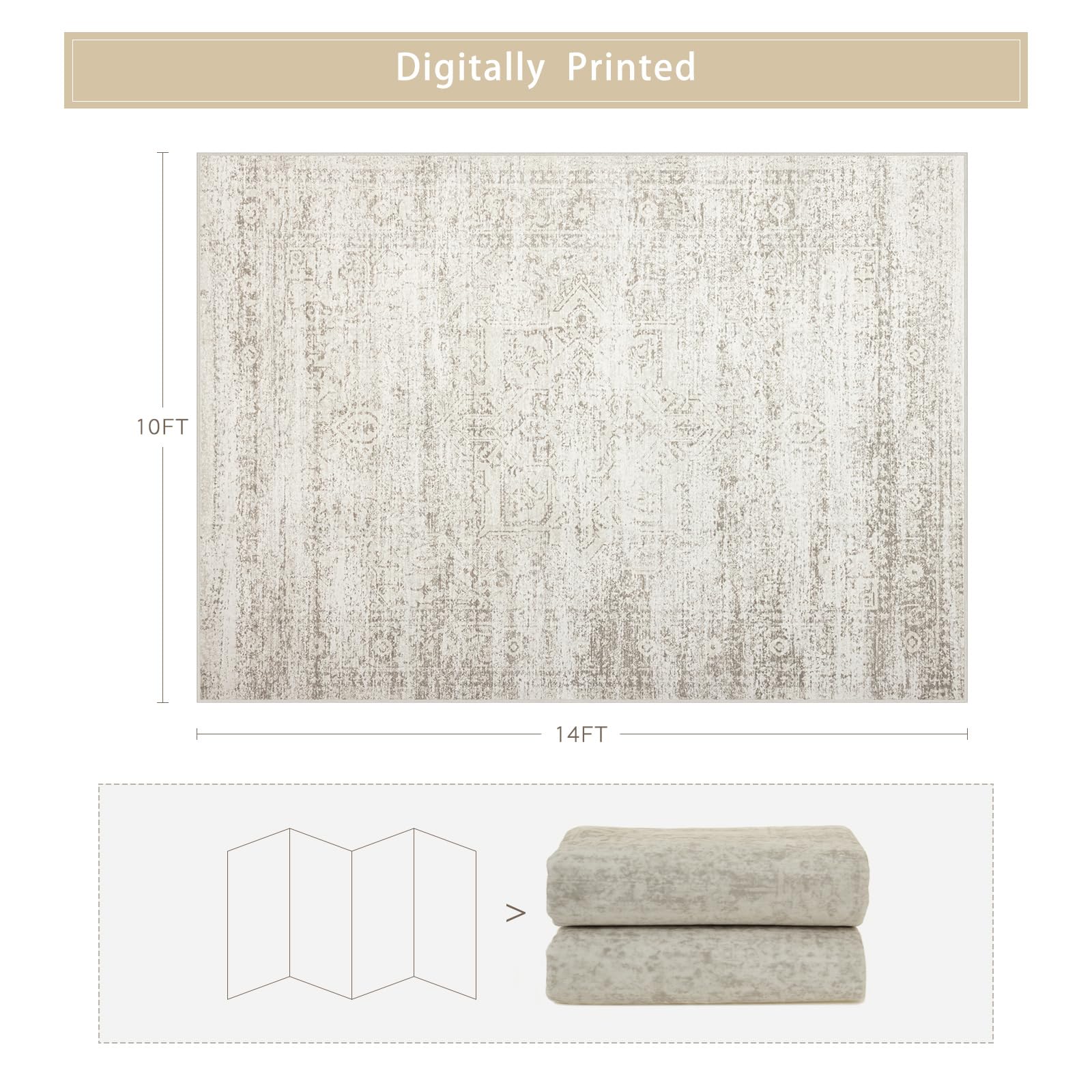 Washable Rugs 10x14 Area Rugs for Living Room,Bedroom,Dining Room Carpet