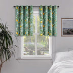 Topfinel Sage Green Small Kitchen Curtains 36 Inch Watercolor Botanical Floral Hummingbird Grommet Thermal Insulating Tier Curtains, for Camper Window Cafe Basement Bathroom Dinning Room,2 Pieces