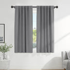 PONY DANCE Blackout Curtains Thermal Insulated Window Treatment Panels Room Darkening Blackout Drapes for Living Room Back Tab/Rod Pocket Bedroom Draperies, 52x63 Inch, Silver Grey, 2 Panels