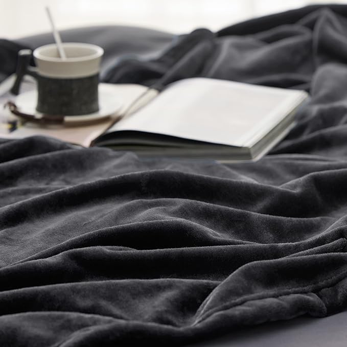 Bedsure GentleSoft Fleece Blankets King Size Dark Grey - Bed Blanket Soft Lightweight Plush Cozy Fuzzy Luxury Microfiber, 108x90 inches